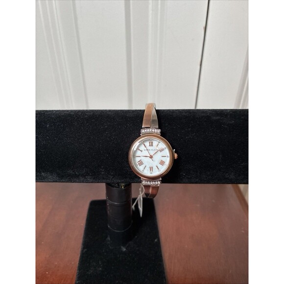 Anne Klein Bracelet Watch Two-Tone Silver Gold Roman Numeral Crystal Classic NWT main image 6